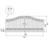 16x8 ft Steel Dual Swing Driveway Gate